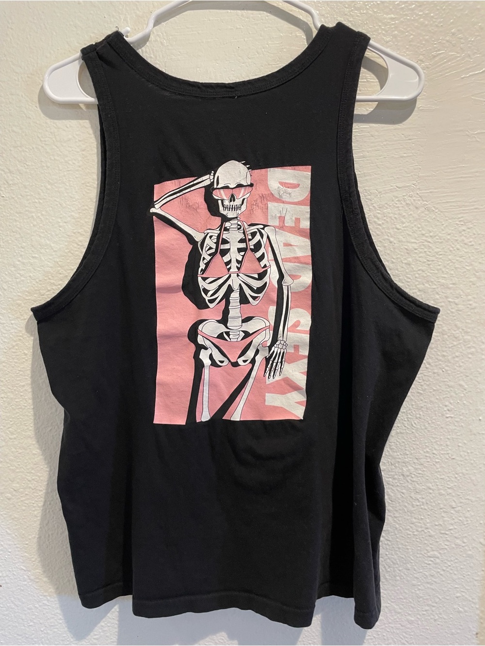 🛹 CHOMP BRAND "Dead Sexy" Skeleton Graphic Tank Top Size M - Picture 5 of 7